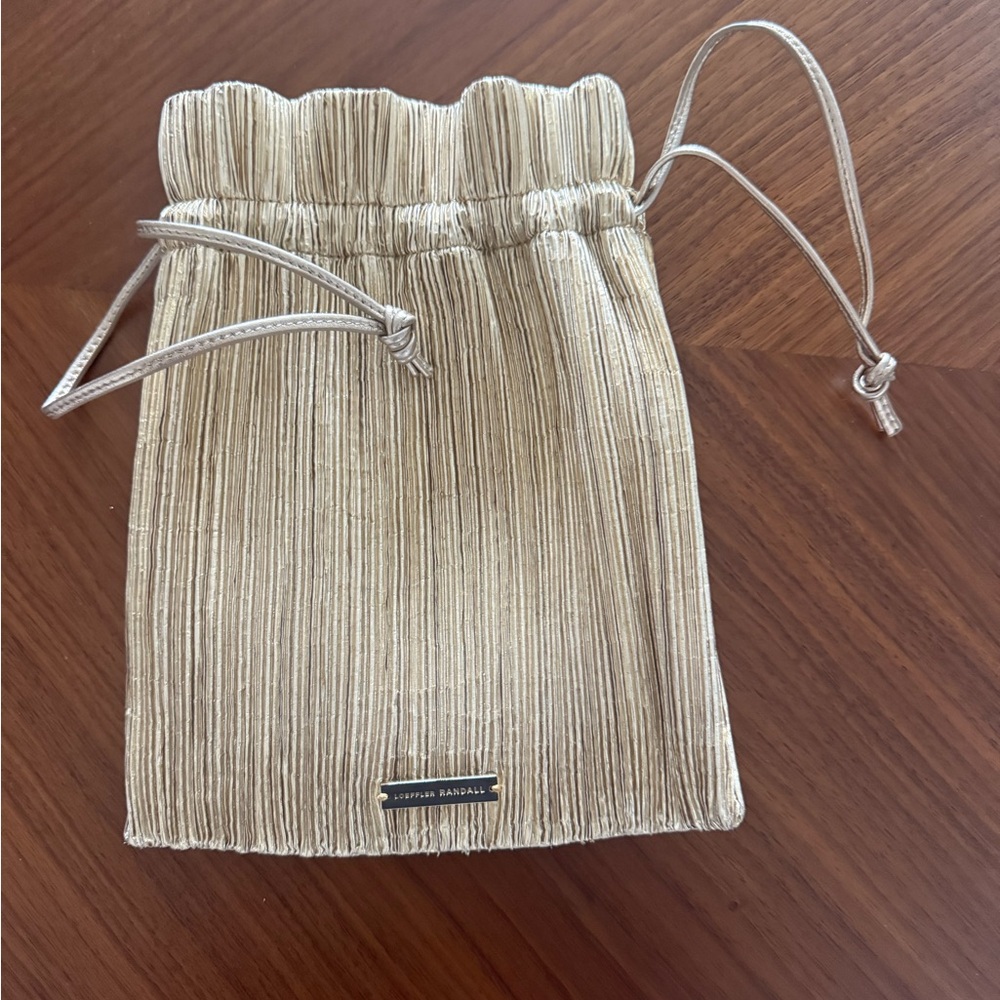Loeffler Randall Metallic Gold Textured Pouch